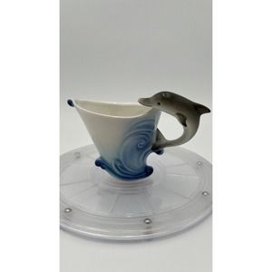 Vtg Alii Mug Dolphin Handle Ceramic Coffee Tea Cup Sea Ocean Water Flipper Fish